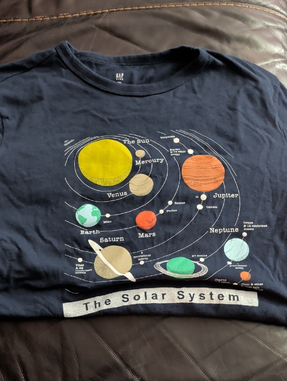 GAP Navy Blue Solar System Tee with Colorful Planet Graphics